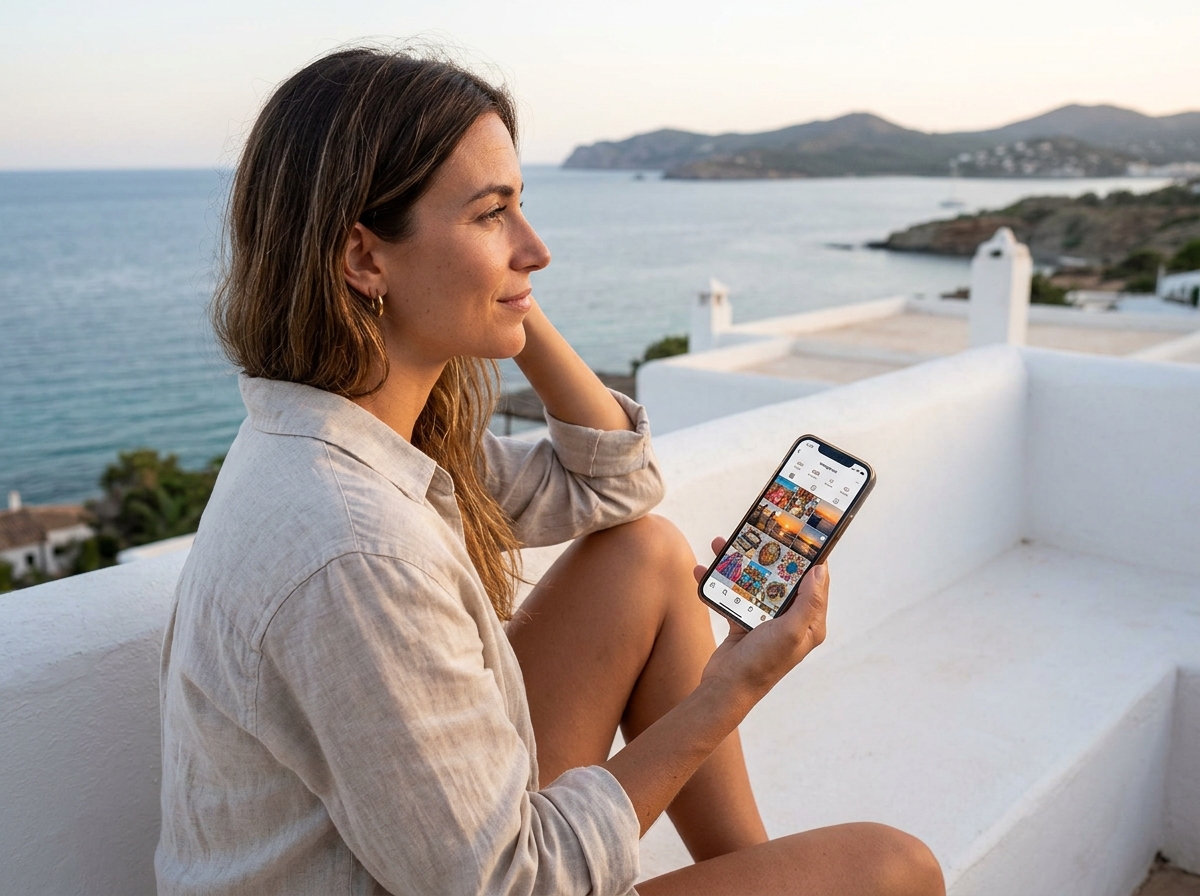 Ibiza en temporada alta — negocios turísticos con alta actividad en redes sociales durante el verano